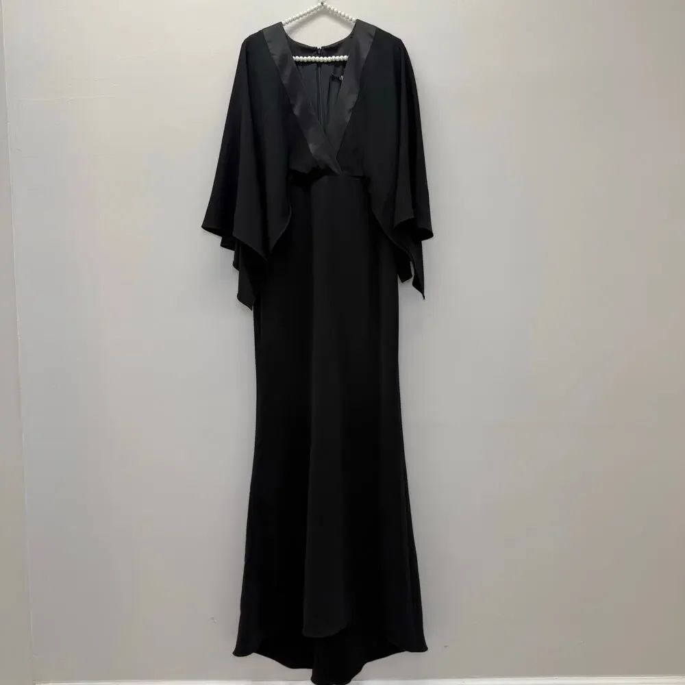 BADGLEY MISCHKA
Draped satin-trimmed crepe gown - Picture 4 of 11